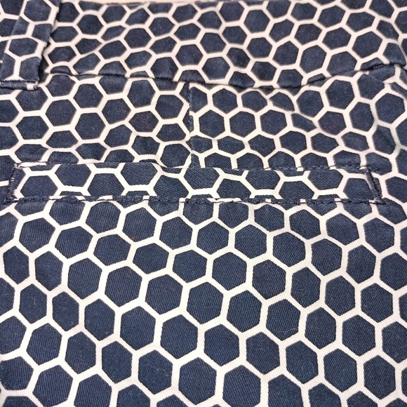 TOMMY HILFIGER Blue White Hexagonal Preppy Summer Edgy Damask  Shorts  (#655) - Picture 5 of 8